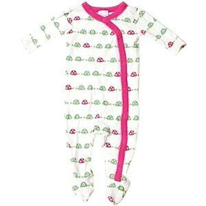 NWOT Gymboree Footed One Piece Pajamas 0-3M Pink Green Turtles